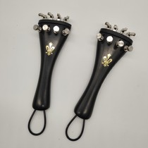 New 44 ebony violin accessories tailpiece four silver fine-tuners installed tail string frets