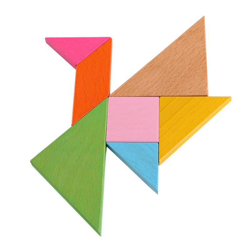 七巧板智力拼图儿童创意几何形状积木宝宝古典玩具益智巧板拼板