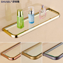 All copper antique European gold cosmetics bench Rose gold shelf Bathroom bathroom storage glass table
