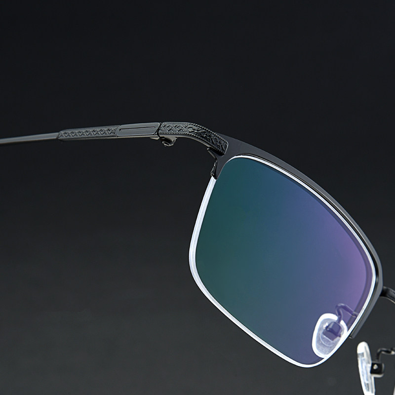 百微近视眼镜架半框平光眼镜框防紫外线眼睛框配防蓝光变色防雾镜