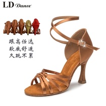 LD Latin dance shoes female adults Soft thick bottom High heel national Peulemba precisely match art kungfu dance shoes