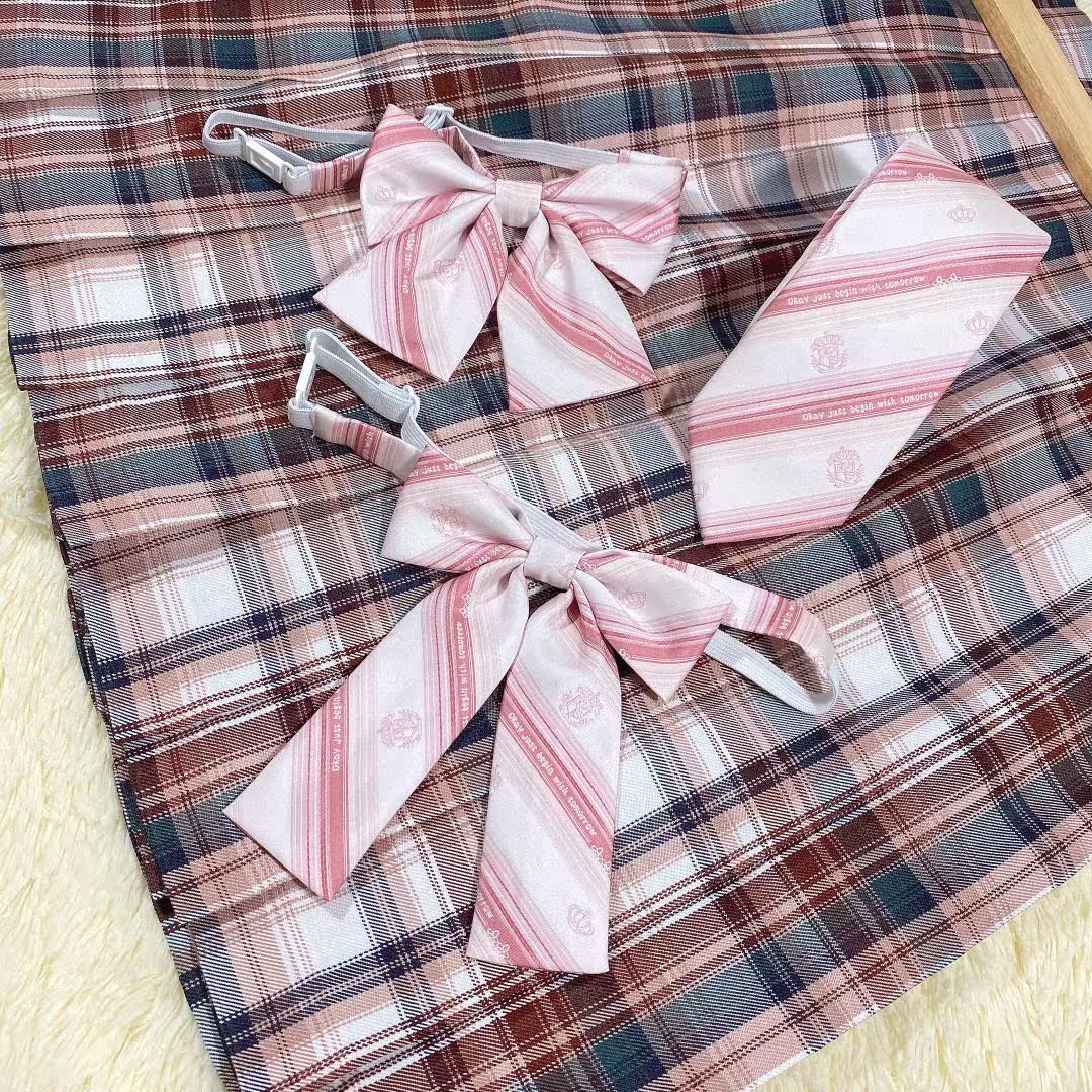 【池隐】双色小彩虹 jk制服原创小物平角长柄手打领带