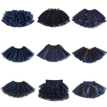 New girls  black and blue princess skirt skirt short skirt childrens white and red gauze skirt cake skirt dot tutu