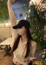 LIL CHER white imitation linen long sleeve blouse Womens summer new Korean version thin section Short sunscreen cardiovert jacket