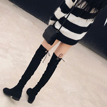 Over-the-knee boots womens boots boots 2018 winter new womens shoes horse boots plus velvet cotton boots boots flat high boots