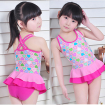 One-piece skirt cute baby childrens swimsuit girl love Korean girl toddler childrens swimsuit