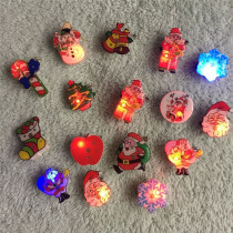 Christmas Glitter Brooch Glowing Medal Apple Santa Socks Christmas Tree Festival Gifts Annual Meeting Children