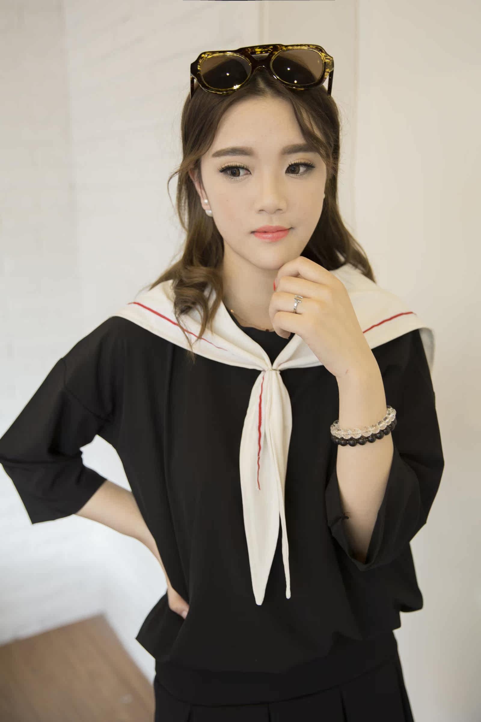 日本女学生装水手服夏jk制服校服班服日系短袖英伦海军风cos套装