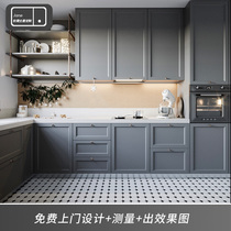Simplified whole cabinet customization modern simple kitchen kitchen cabinet assembly design quartz stone countertop cabinet custom