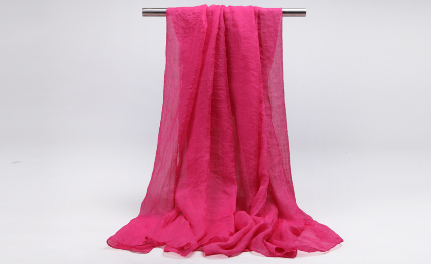 上海故事丝巾秋季百搭年会大红色围巾女冬季纯