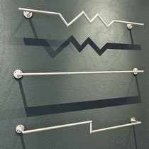 Clothing store display rack hangers on the wall mens and womens clothing store shelves iron hanging clothes rack hanging hangers Silver