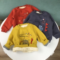 90-140 children plus suede sweater ultra soft silver fox suede with pure cotton inner lining sleeve Mens Bau Autumn Winter Double Thickened Blouse