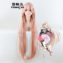 Fennell V Home VOCALOID3 IA Peach Pink Gradient Double Braids Styling Long Straight cos Wig