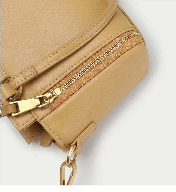 【pailaili】牛皮女包 纯色柠檬黄 机车金属单肩斜挎