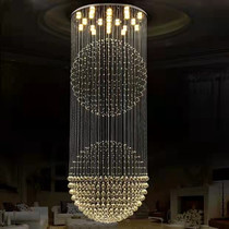 Custom Minimalist Retrial Stairway Light Hotel Lobby Water Crystal Light Sales Floor Room Dining Room Banquet Hall Fire Pot Shop Big Chandeliers
