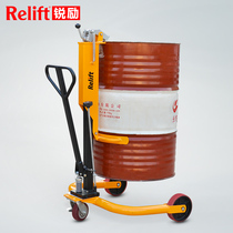 Ruili simple hand push hydraulic oil bucket truck DT250 manual oil bucket truck Human lifting barrel pouring truck