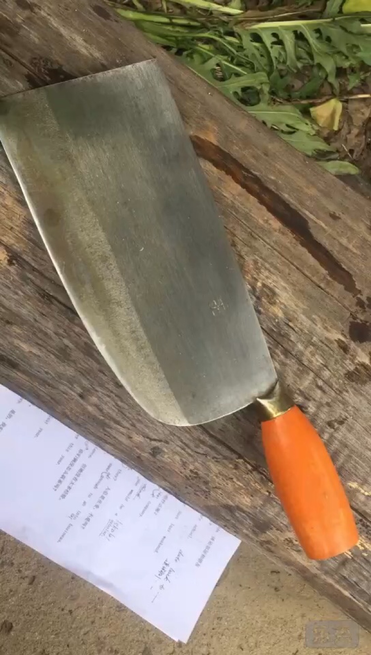 库存厨师圆角锻打夹钢老菜刀老式纯手工老铁匠切片剁排骨前切后斩