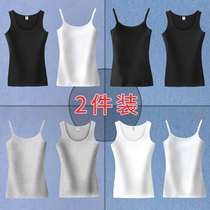 Military training sweat-absorbing vest small fresh top sexy small suspender womens black base slim fit with pure cotton solid color