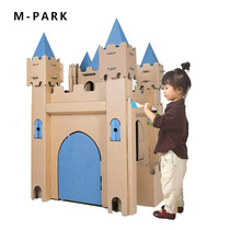DIY childrens paper house parent-child educational toy three-dimensional puzzle puzzle hand-painted color painting graffiti interspersed oversized Castle