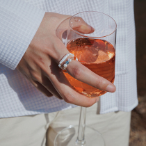 Jueves original hand as natural pearl Austrian crystal ring female 14K Baugold ring small crowdsourced design