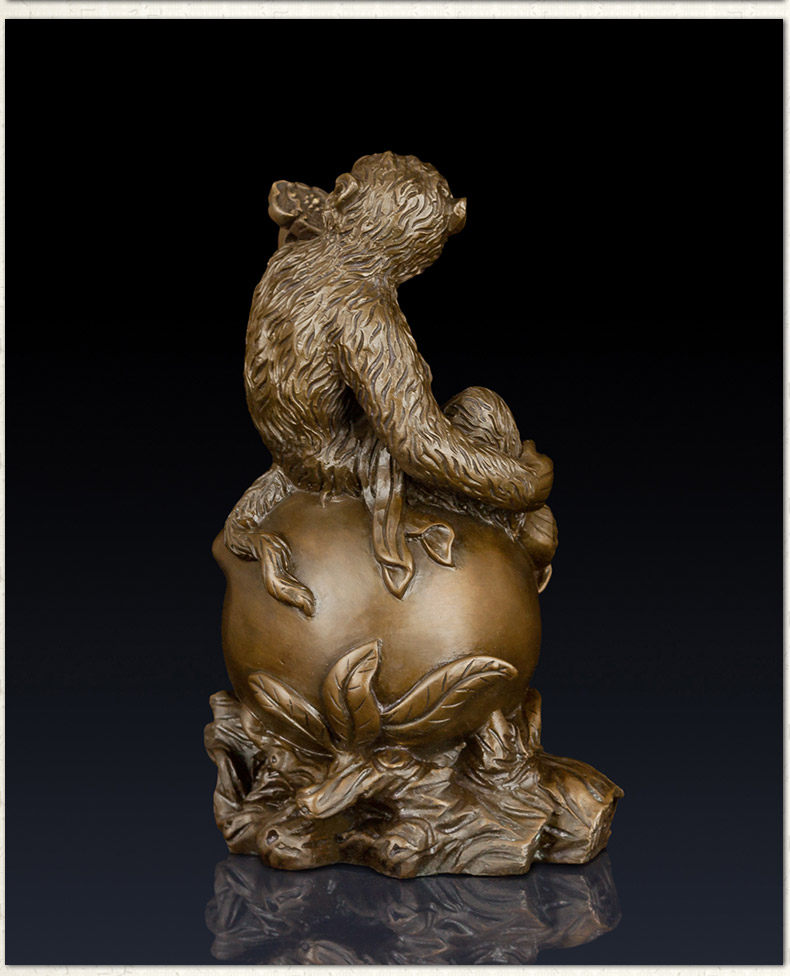 纯铜如意猴工艺品摆件铜猴子装饰品家居饰品铜猴子办公室饰品摆件