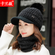 Hat Children Winter Knitted Duck Tongue Wool Line Cap Warm Thickening suede Han version Chauded 100 hitch winter bicycling hooded hat
