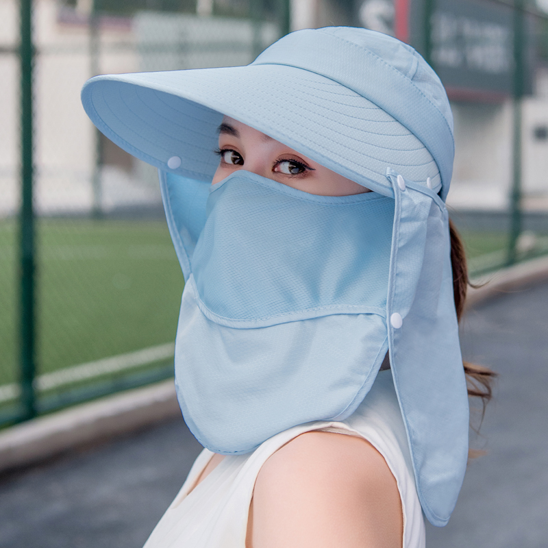 夏季女士防晒帽子骑车遮脸遮阳帽