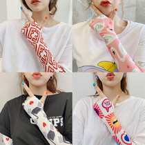 Ice silk sunscreen hand sleeve arm guard female summer ice cool sleeve cute Net red gloves thin UV sleeve summer thin