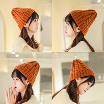 Wool hat autumn and winter womens fashion Joker hat Korean version of tide warm plus velvet knitted wool hat couple hat