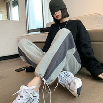 Gray sweatpants womens loose bunch feet spring and autumn 2021 new summer thin Haren pants casual color pair pants