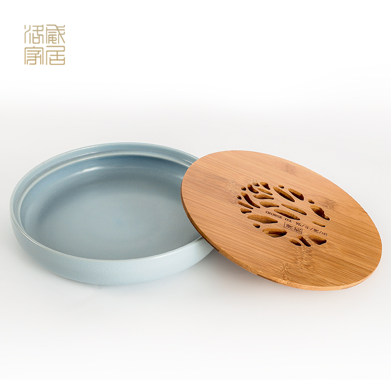 Jingdezhen tea tea tray was small your up ceramic household of I and contracted bamboo tray was drop embedded saucer