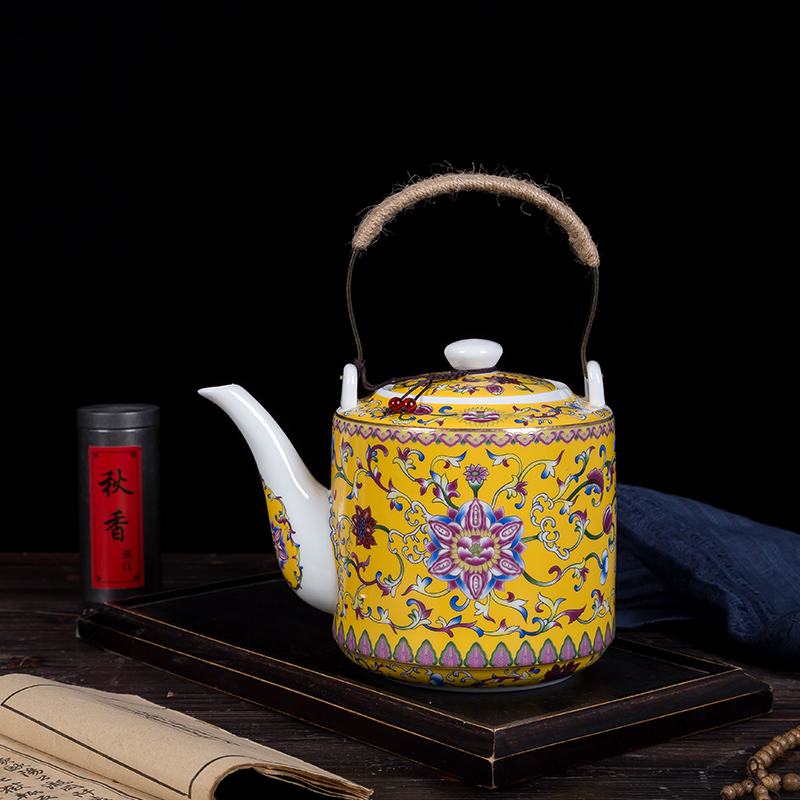 Blower, ceramic tea set household enamel teapot tea pot pot of Chinese large capacity tea kettle teapot