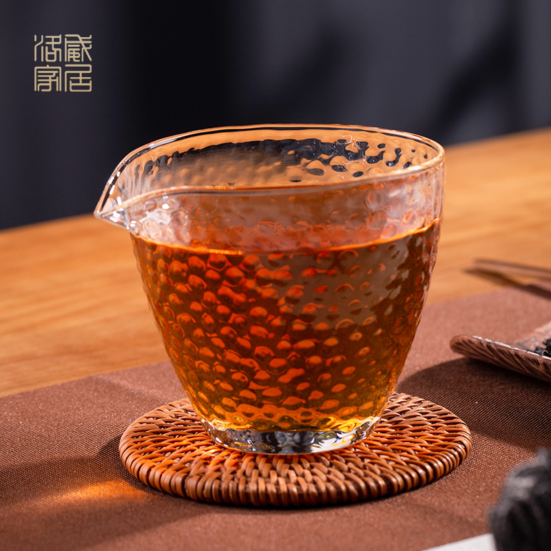 Hammer thickening high - grade jingdezhen kung fu tea set fair keller checking glass and glass heat resistant individual points of tea