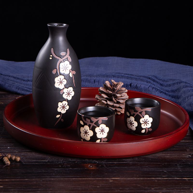 Japanese - style wine suit jingdezhen wine wine drinking rice wine liquor suit the cherry blossom put gift boxes of gifts