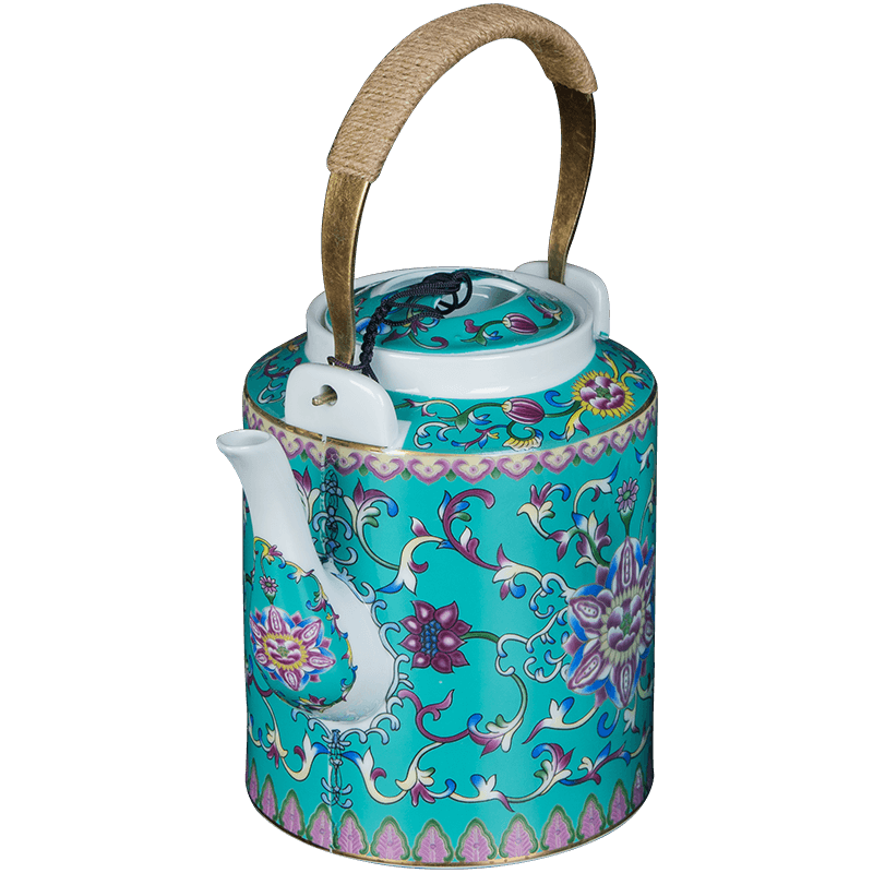 Cool ceramic kettle household of Chinese style old antique teapot high - temperature large capacity of the teapot colored enamel kettle