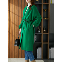 U home double-sided woolen coat womens medium length 2021 new high-end Heben style wool woolen womens coat