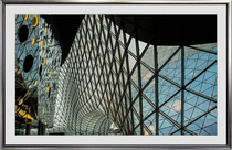 Color linear diagram arrangement modern building line perspective soft decoration living room