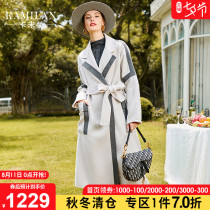 Camilan double-sided wool coat womens 2019 autumn and winter new fashion mid-length color wool double-sided wool coat