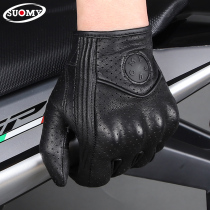 Motorcycle Riding Gloves Genuine Leather Anti-Fall Summer Days Windproof Retro Locomotive Rider equipped men and women for all seasons breathable