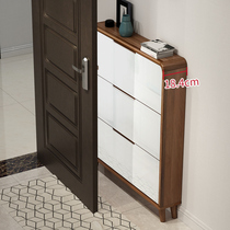 Shoe cabinet solid wood frame large capacity ultra-thin narrow household door entrance small dump style simple modern hall cabinet 17cm