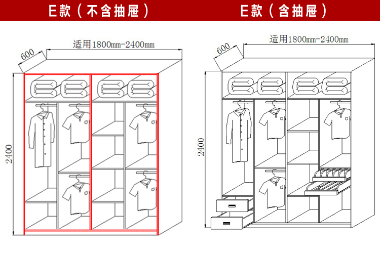 厂家直销推拉门组装衣柜 时尚板式移门卧室柜 【eo级露水河板材】