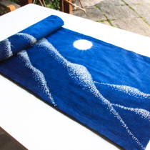 Blue sequel dyed Heavener month Series tea mat Mat Cup Mat Tea Bag Small Square Towel Suit Zdyeing Batik