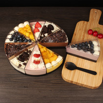 Disposable hard plastic Cup triangular wood chaff Cup tiramisu cup 8-9 inch cut mousse cake Cup 50