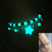 Korean fashion luminous bead anklet male and female style students couple ankle ring 12 Zodiac night Pearl luminous jewelry