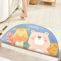 Semi-circular bathroom absorbent floor mat bathroom toilet non-slip mat home door carpet door mat toilet foot mat