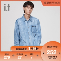 it UNDERGARDEN Mens Denim Shirt Casual Trend Wash Done Old 8302XAB