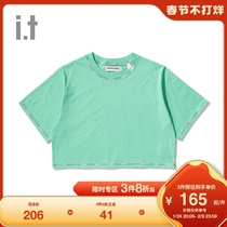 It ROCKET X LUNCH women's short sleeve T-shirt summer beautiful round neck short 001E