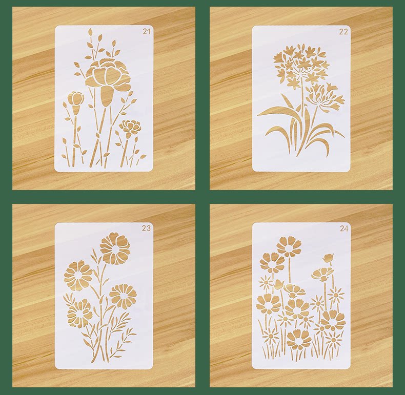 儿童画画模板镂空花边尺diy相册涂色手绘画模版小学生手抄报百搭