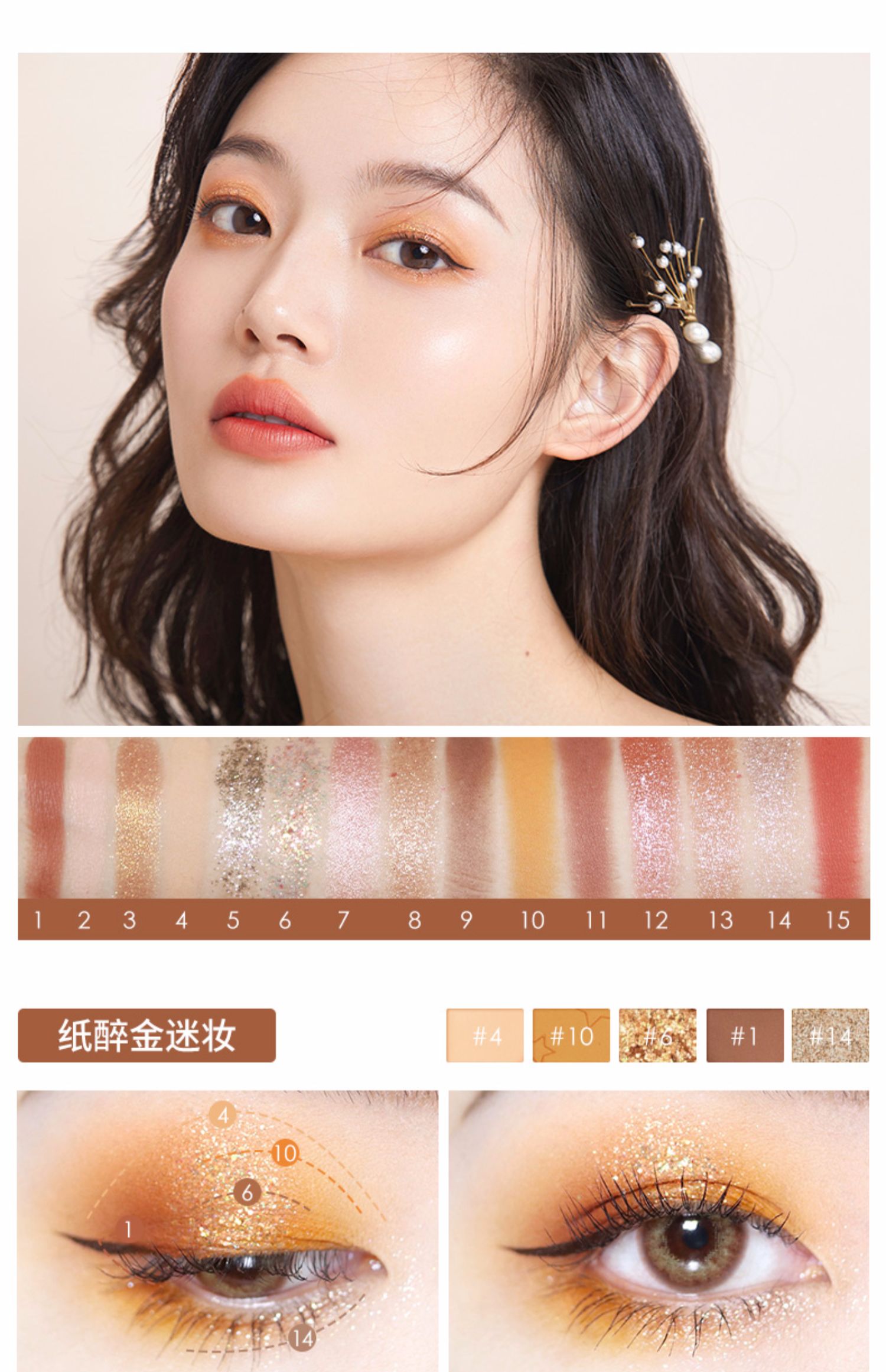 【双11预售】稚优泉塔罗十五色眼影盘4盘 珠光亮片哑光偏光闪初学_乐