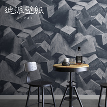 Retro cement gray wallpaper 3d solid geometric graphic background dining room living room industrial wind wallpaper visual extension